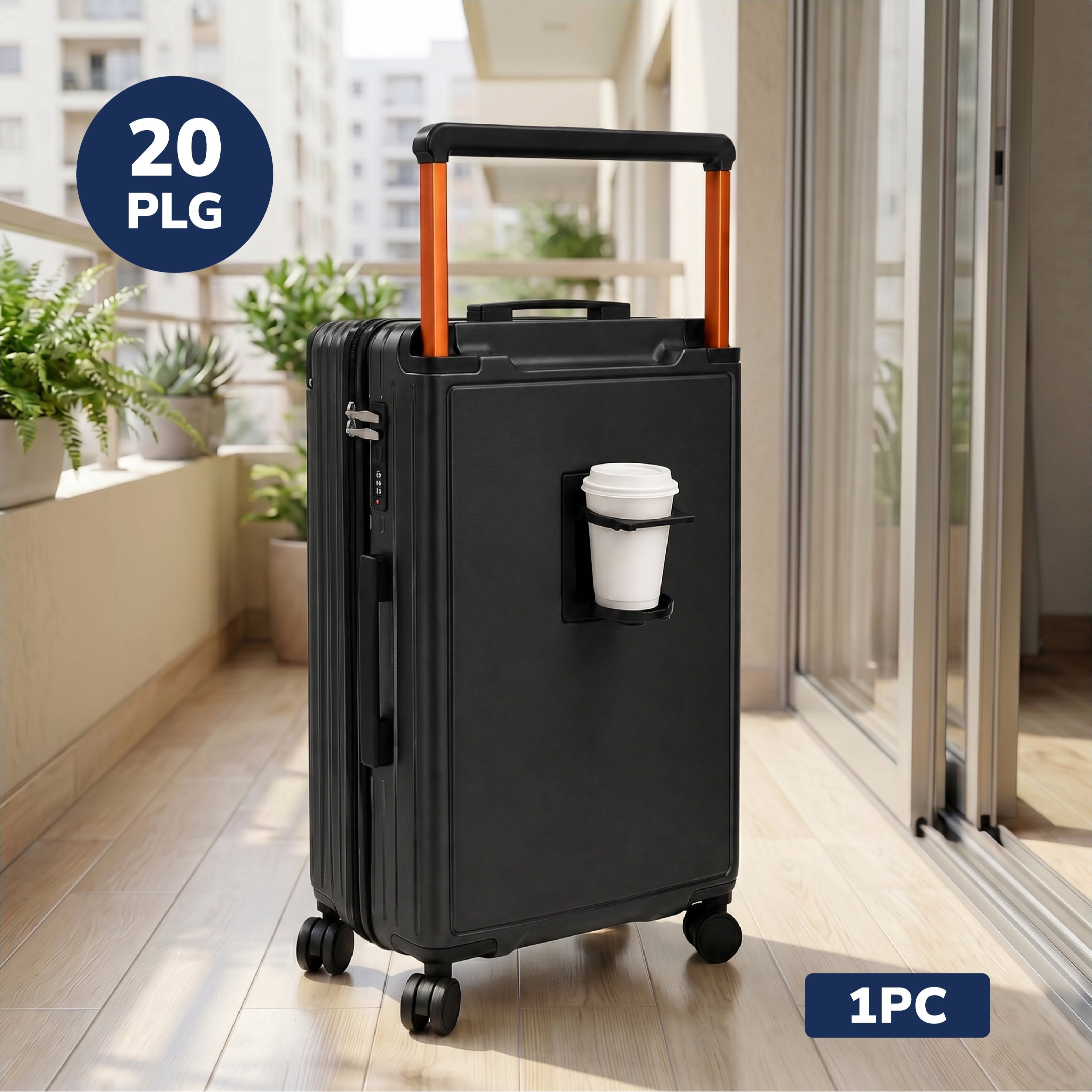Maleta de 20 Pulgadas, Carcasa Ligera de ABS, Cerradura Numérica, 4 Ruedas Giratorias 360°, Asa Telescópica de Aluminio, Varilla Regular / Ancha