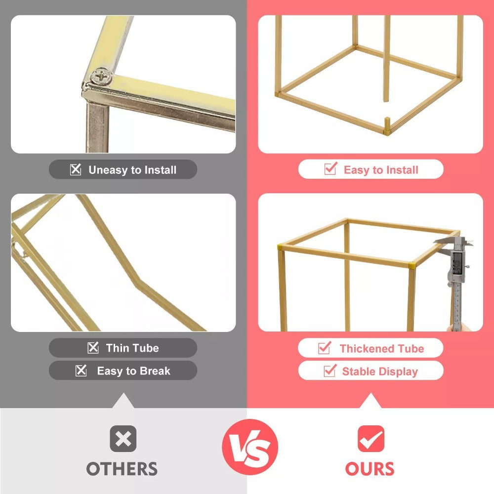 10 Piezas Soporte de Flores Metálico Dorado de 78.74 cm de Altura para Centros de Mesa de Bodas NUEVO