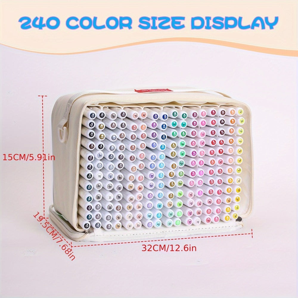Languo Nuevo Set de Rotuladores Acrílicos de 240 Colores, Colores Vibrantes y Ricos para una Creatividad Sin Esfuerzo. Garantiza una Retención de Color Duradera Sin Decoloración en Tus Obra de Arte. Perfecto para Contornear, Sombreado y Detallar
