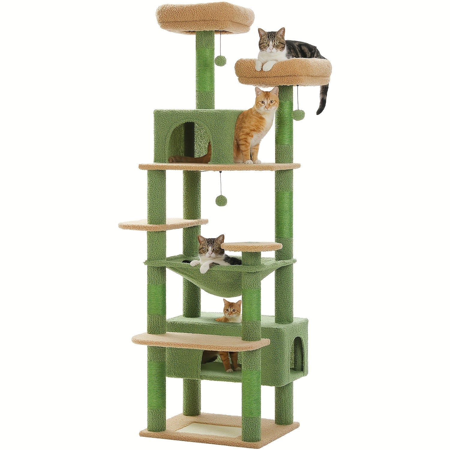 Árbol rascador para gatos 184 cm | Juego descanso escalada y cuidado de uñas