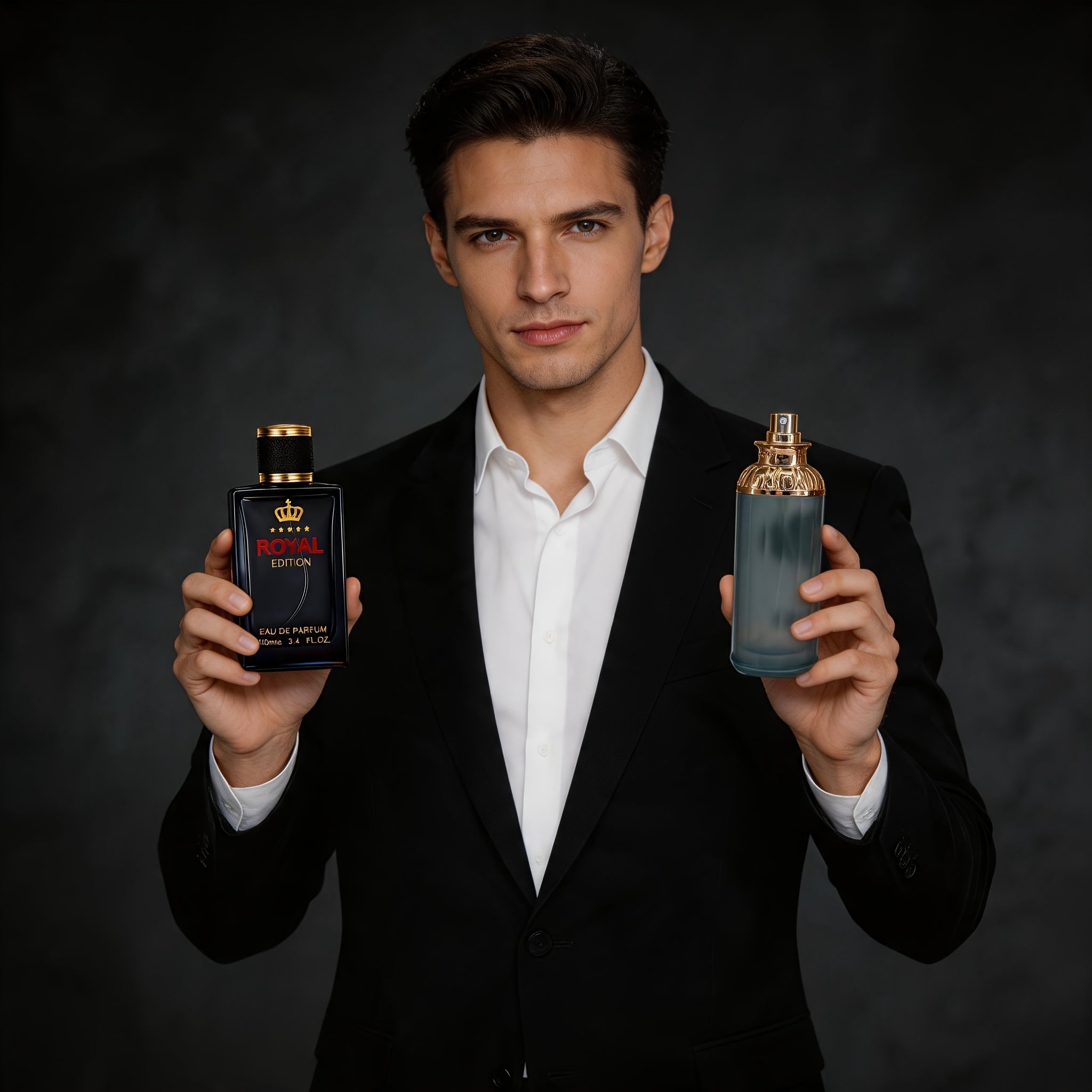 Set de Perfumes de Lujo para Hombre con Aroma Amaderado, 3 piezas | Ciprés Azul Tallado Acuático, Corona Negra, Rosa Oriental y Fougere Transparente de Sándalo | Larga Duración, Gran Volumen, Ideal para Regalos de San Valentín