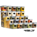 Tarros de Almacenamiento Sellados con Tapas - Juego de 25 Piezas, Contenedores de Cocina, Ideales para Organizar Cocina/Armario/Caravana/Despensa, Perfectos para Almacenar Espaguetis, Harina, Granos y Alimentos Secos, Esencial para el Hogar, Alta Calidad,