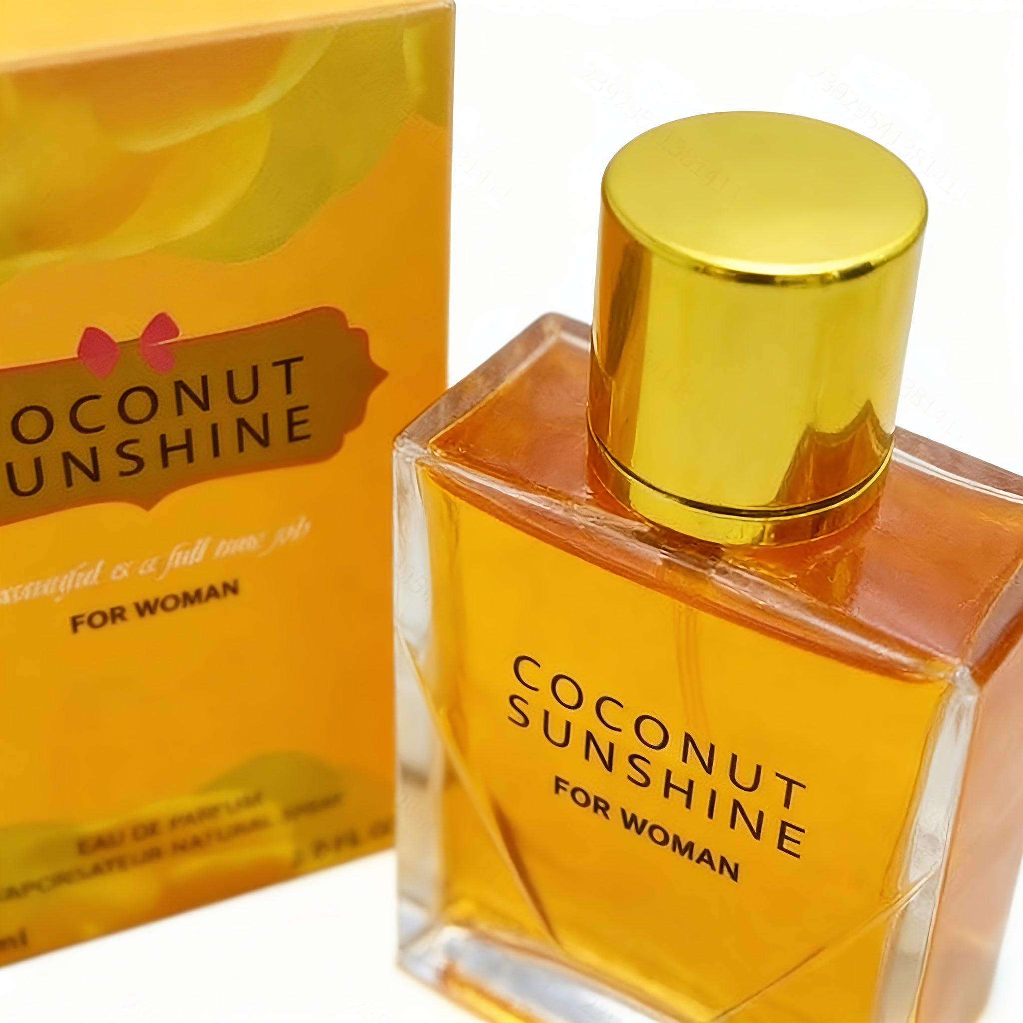 COCONUT SUNSHINE Eau De Parfum para Mujer - Aroma Tropical de Coco y Floral con Vainilla, para Uso Diario y Vacaciones, Perfume de Verano en Botella Amarillo Solana