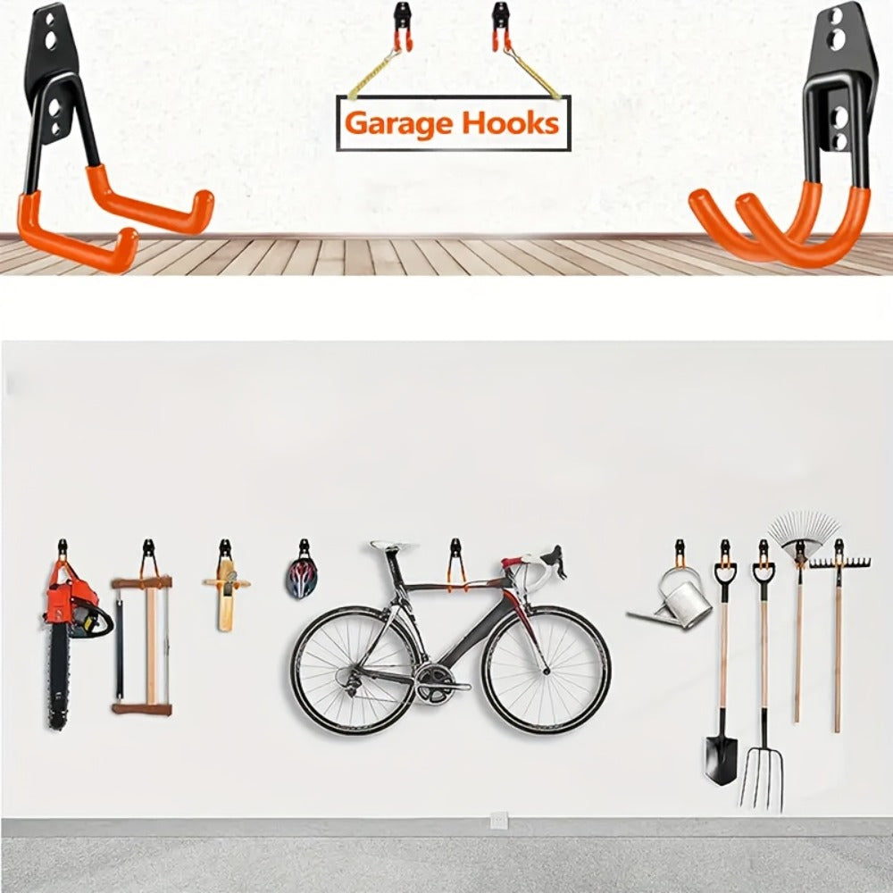 Set de ganchos de garaje para pared 12 piezas | Herramientas, escaleras y bicicletas