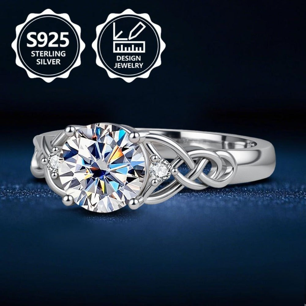 Anillo de moda exquisito para mujer de plata de ley 925 PM:D30, con incrustaciones de piedra natural, un anillo de joyería para mujer hermoso y de alto valor, de lujo ligero, exquisito y elegante, adecuado para viajes, festivales, vacaciones, cumpleaños y