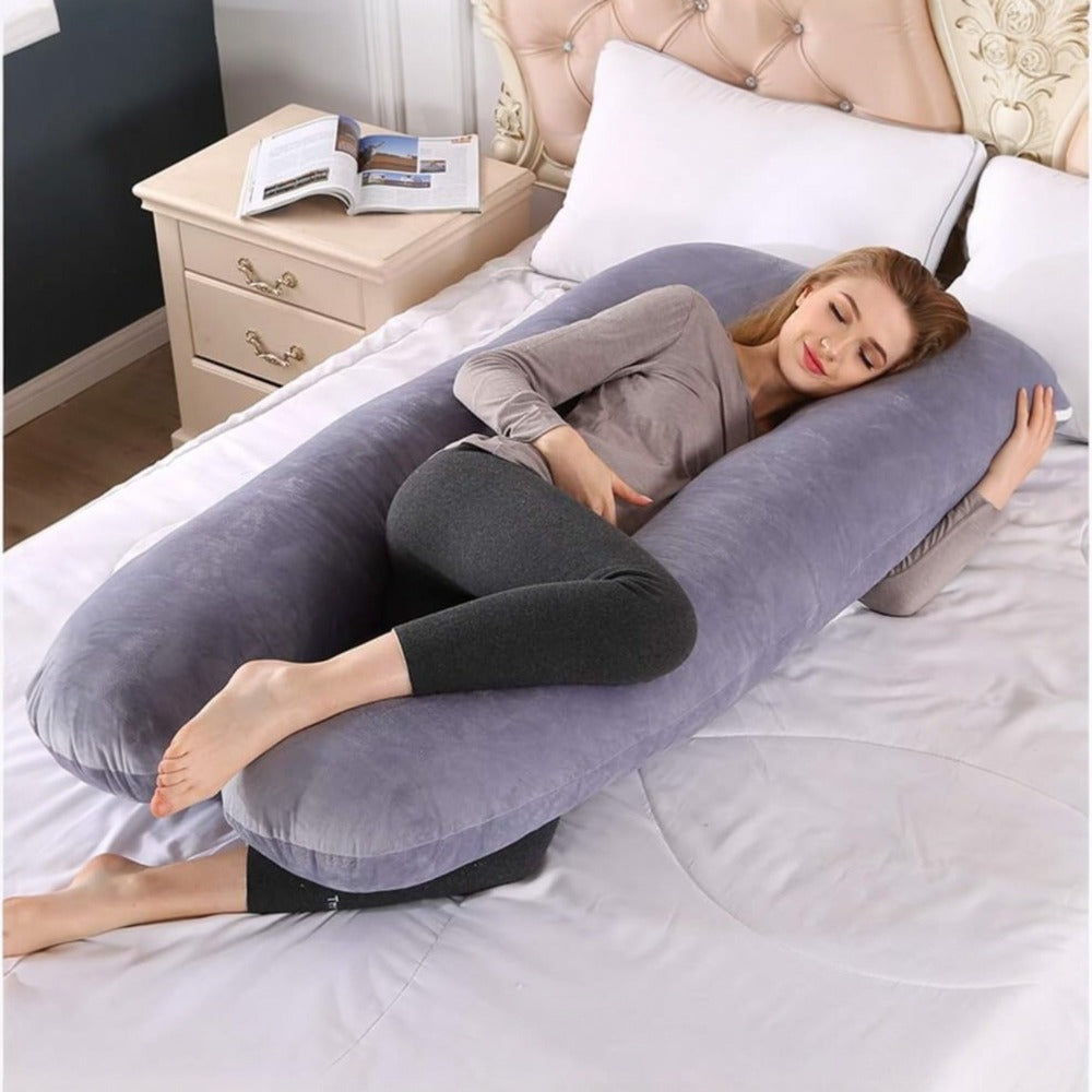 Almohadas De Embarazo para Dormir, Almohada De Cuerpo Completo, Grande En Forma De U Almohada De Cuerpo Completo, Almohada Ultra Suave, Almohada Embarazada Dormir, Sleep Confort Almohada, Forma de U Almohada de Lactancia Corporal, Almohada Apoyo y Cuerpo