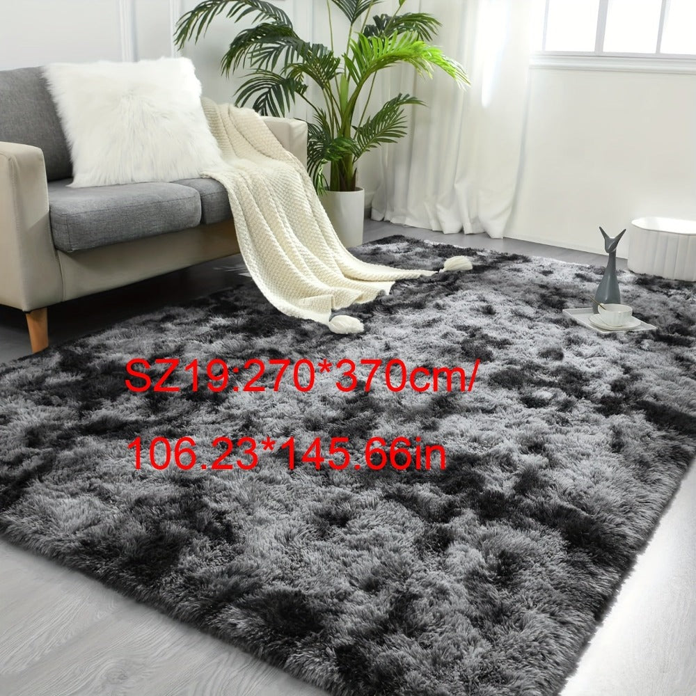 1pc alfombra de felpa suave, alfombra antideslizante, alfombra para cabecera, tapete tie dye para sala, decoración del hogar, colchoneta para mascotas, alfombra para dormitorio o sala, ideal para decoración navideña y Halloween