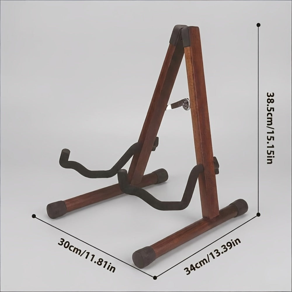 Soporte para guitarra de madera de acacia en forma de A, ajustable y plegable, apto para violines, guitarras, bajos, mandolinas, banjos y ukeleles - Soporte portátil para instrumentos musicales con base de pie, fácil montaje para estudio, sala de práctica