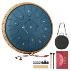 VEVOR Tambor de Lengüeta de Acero, 12 Pulgadas 13 Notas Tambor de Lluvia para Jardín Exterior, Tambores Musicales en Do Mayor con Libro de Música y Baquetas, Instrumento de Percusión para Meditación Yoga Educación Musical para Principiantes, Azul Marino