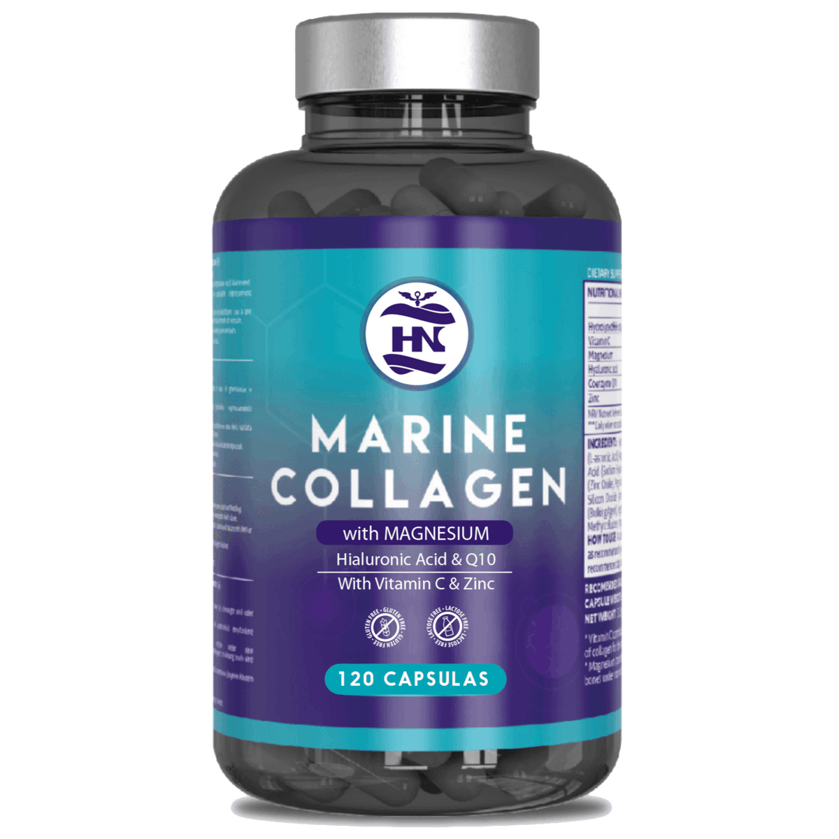Suplemento alimenticio 50 M, Colágeno Marino Hidrolizado con Ácido Hialurónico