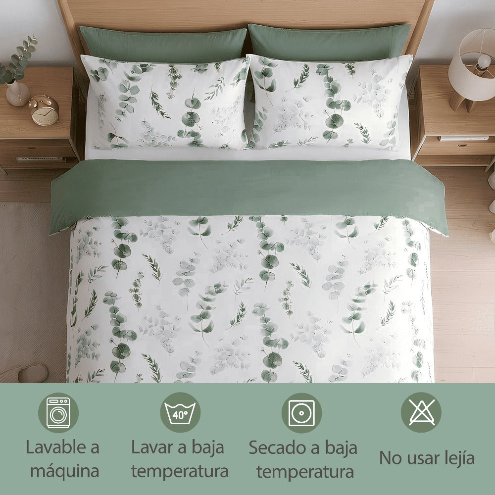 H HANSEL HOME Juego de Funda Nórdica Microfibra Transpirable – Set de Ropa de Cama con Funda de Edredón y Fundas de Almohada – Conjunto 2/3 Piezas para Dormitorio