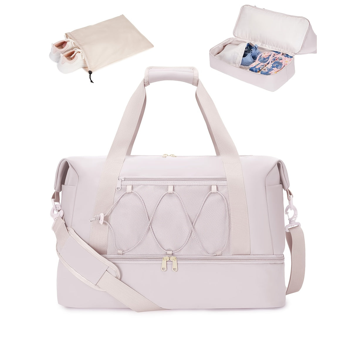Bolso Duffel de Viaje Espacioso de 38L para Mujer | Bolso Deportivo de Fin de Semana para Gimnasio con Sección para Zapatos y Bolsillo | Elegante Bolso de Transporte para Requerimientos de Entrenamiento (Disponible en 4 Colores)