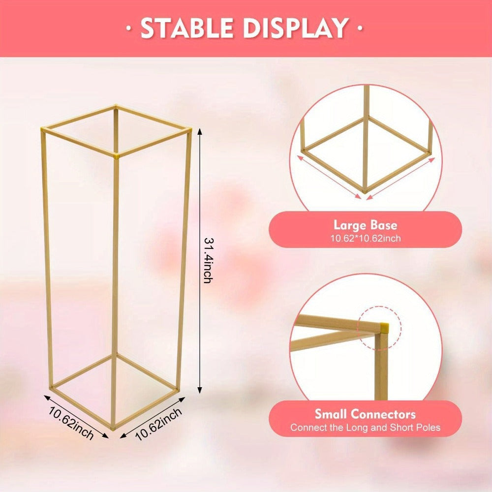 10 Piezas Soporte de Flores Metálico Dorado de 78.74 cm de Altura para Centros de Mesa de Bodas NUEVO