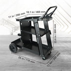 Carro para soldar VEVOR de 3 niveles con gran capacidad de carga de 400 libras, ruedas giratorias de 360°, cadenas de seguridad para almacenamiento de tanques, carro para soldar MIG con ruedas para máquinas de soldar TIG, ARC, MMA y cortadoras de plasma