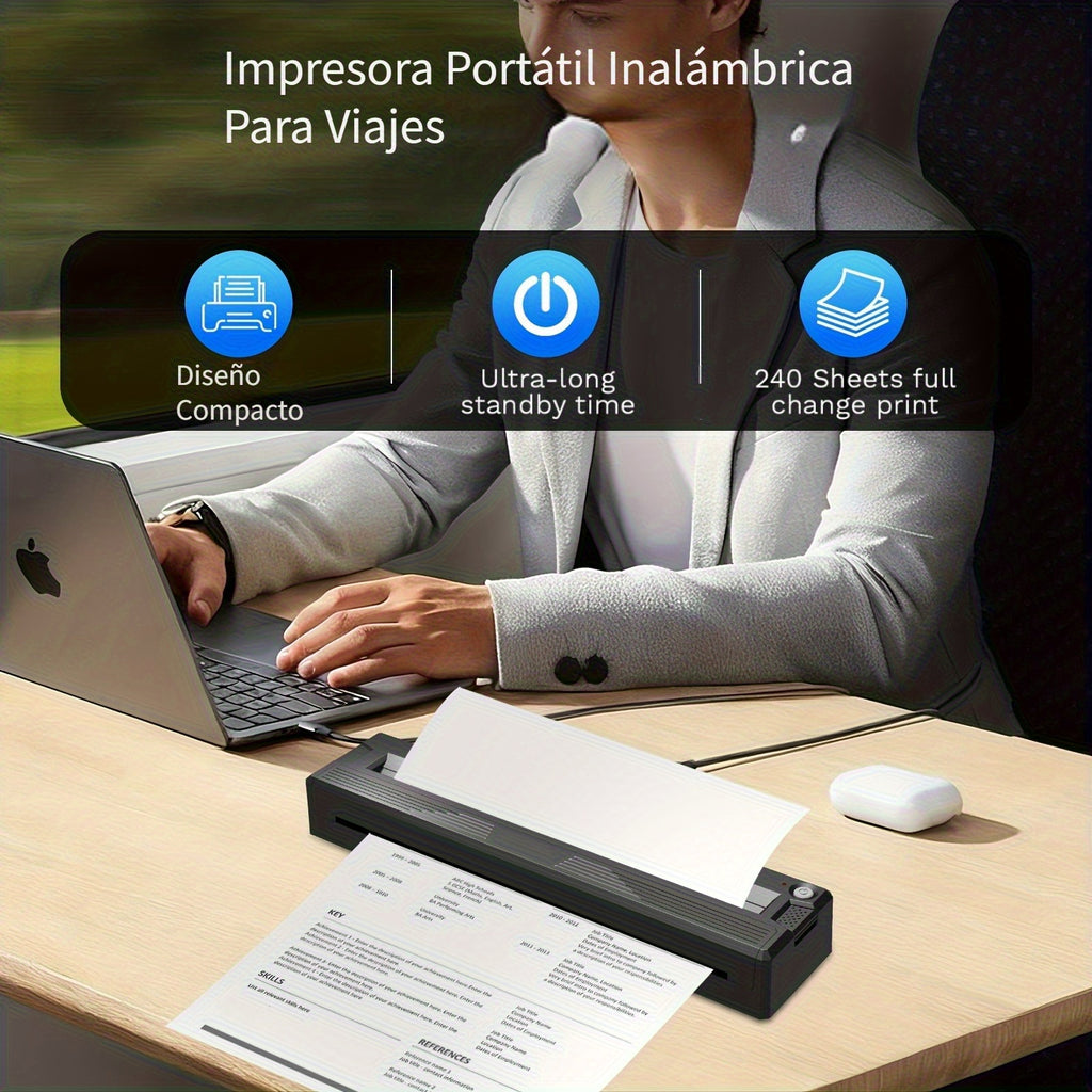 Impresora térmica | Impresoras Portátiles Inalámbricas para Viajes, 2026 Nueva Versión Mejorada de Impresora Térmica Portátil Sin Tinta, Soporta