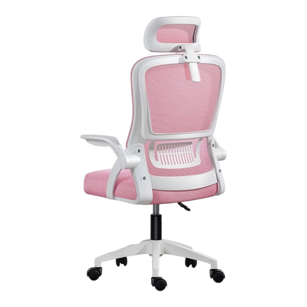 Silla de Oficina, para Gaming, Escritorio Ergonmica con Reposacabezas, Ajustable y con Soporte Lumbar Respaldo de Malla Transpirable Reposabrazos Abatibles de 90 Giratoria 360 (SF168-001)