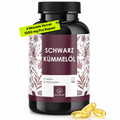NATURALKRAFT® Cápsulas de Aceite de Comino Negro Premium - 180 Cápsulas Veganas para 6 Meses, 1000 Mg por Cápsula Dosis Diaria, Prensado en Frío, Natural, Probado en Laboratorio, Calidad de Marca Alemana