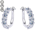 Un par de aretes de aro de plata de ley 925 para mujer, peso total del producto (1.2g) para incrustaciones de circonita, peso total del producto (6.14g) para estilo dorado, peso total del producto (5.15g) para estilo plateado. Regalos perfectos para mujer
