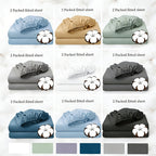 Juego de 2 sábanas bajeras, 100 % algodón, disponibles en varios colores. Sábana bajera/protector de colchón/funda de colchón, hecha de material de algodón suave, transpirable y cómodo (no incluye fundas de almohada).