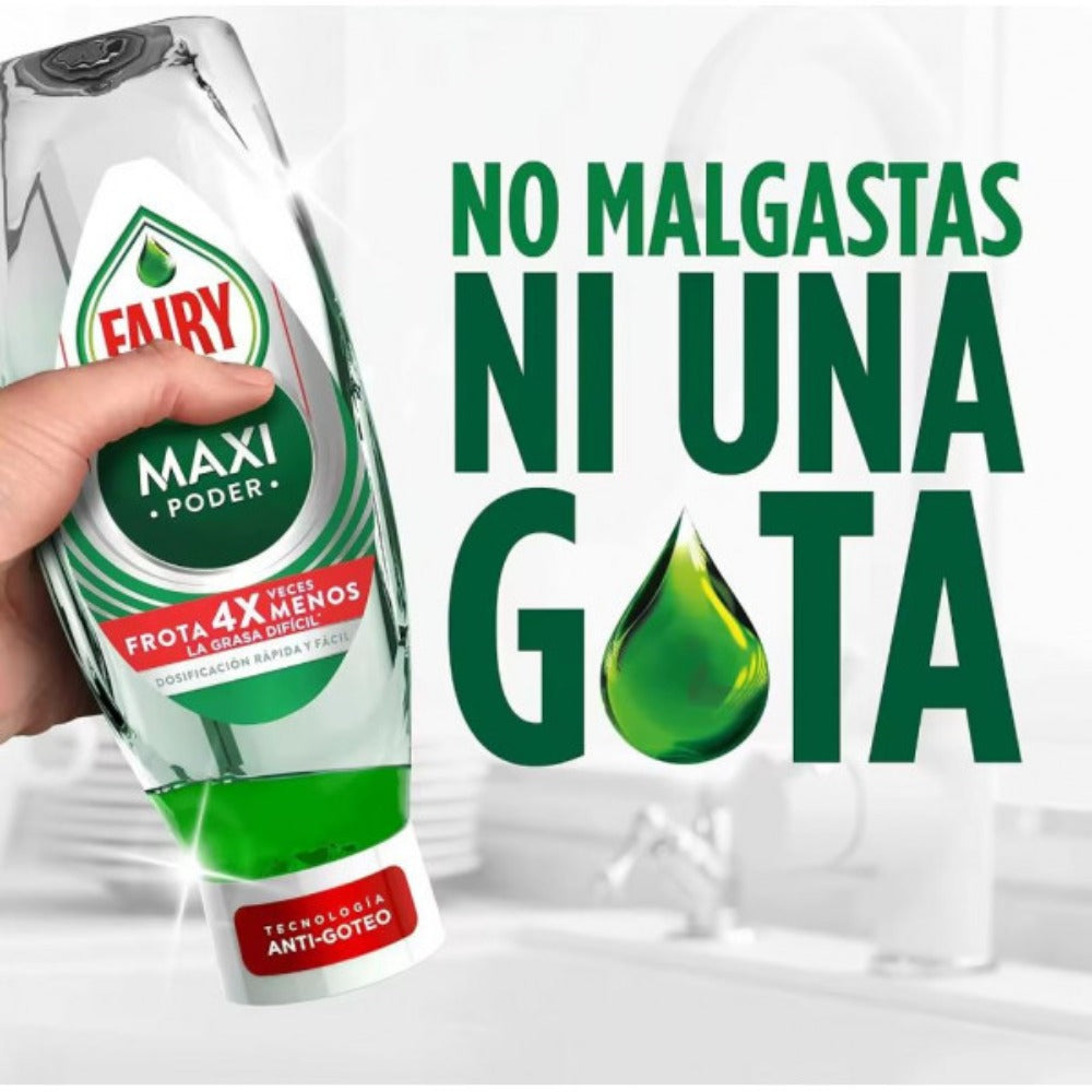 FAIRY Maxi Poder Duplo 900 ml Lavavajillas Liquido a Mano 2x450 ml Con Poder Antigrasa, Limpieza Facil Platos, Ollas Y Sartenes Mas Grasientas