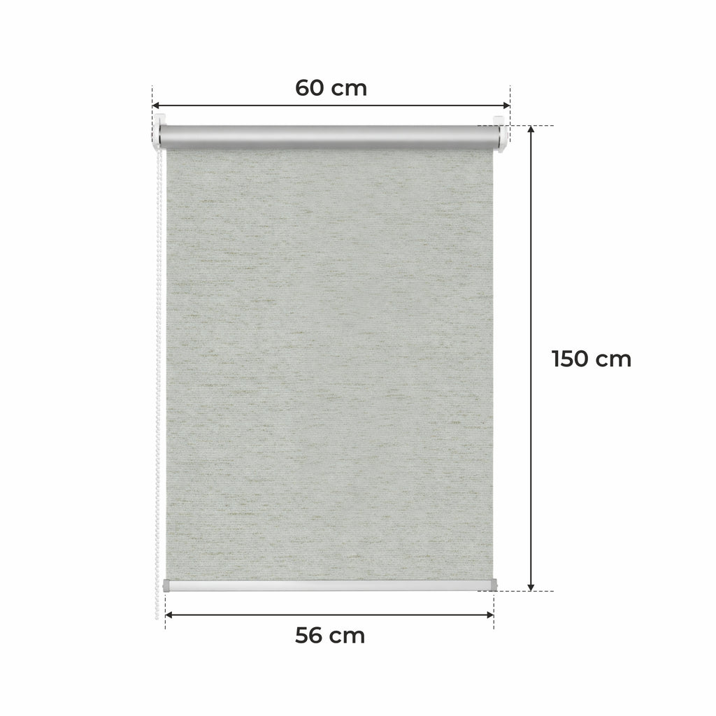 Persianas enrollables | Persiana Térmica • GRIS MELANGE • 32 Tamaños • BOJANEK TERMO • Soportes Ajustables • Instalación en Ventana Sin Taladro •