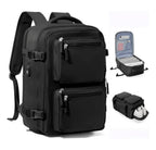 Mochila de Viaje para Cabina de Avion 45x32x18 para Vuelo Barato Equipaje de Mano y Espaciosa con Compartimento para Zapatos y Mochila Antirrobo Multifuncional para Viajes 2210.Travel Bag, Antirrobo, Negro, Bolsa de viaje