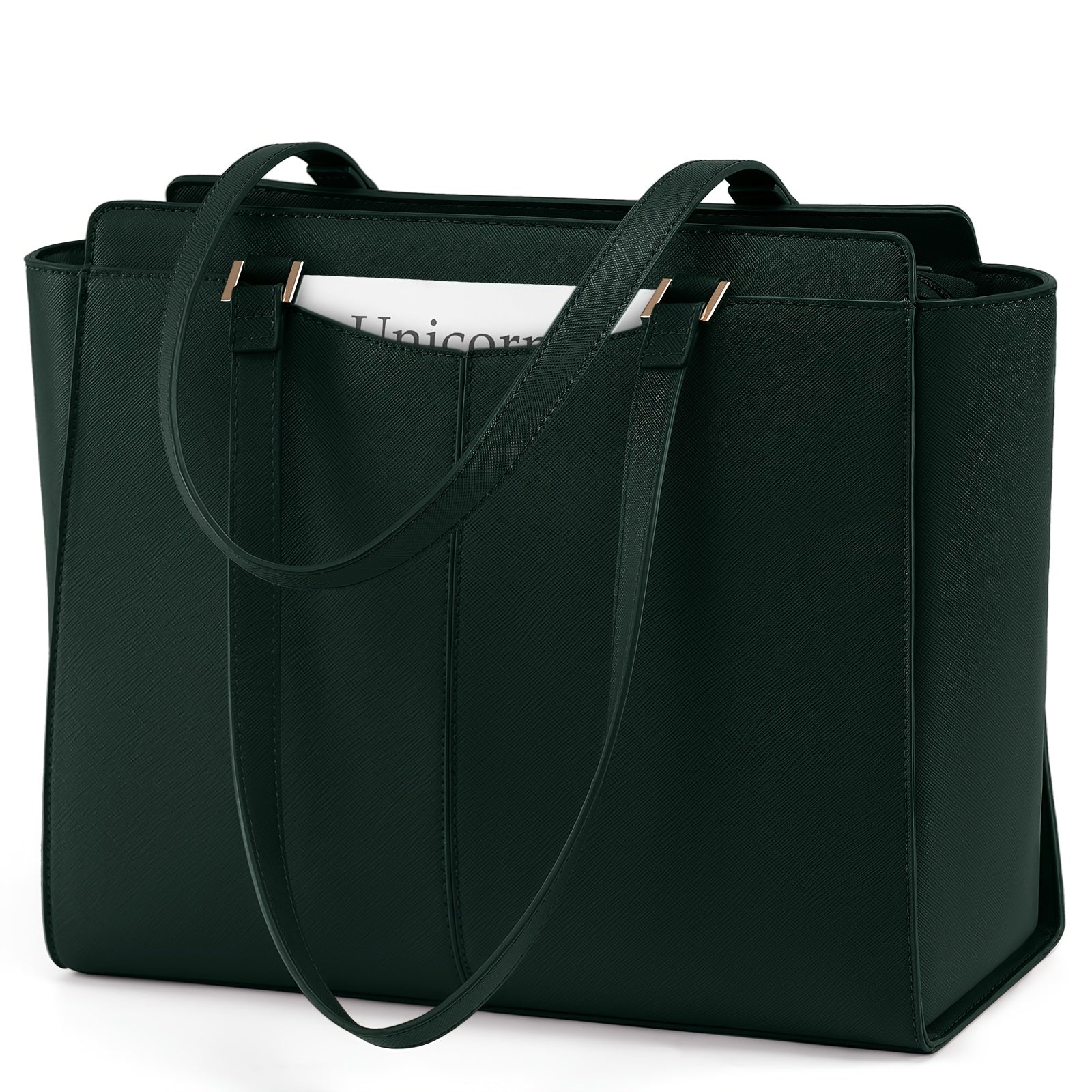 RAINSMORE Bolso para portátil de 14 pulgadas para mujer, bolso de mano de cuero sintético , bolso de hombro para desplazamientos, adecuado para oficina de negocios y escuela, , talla M