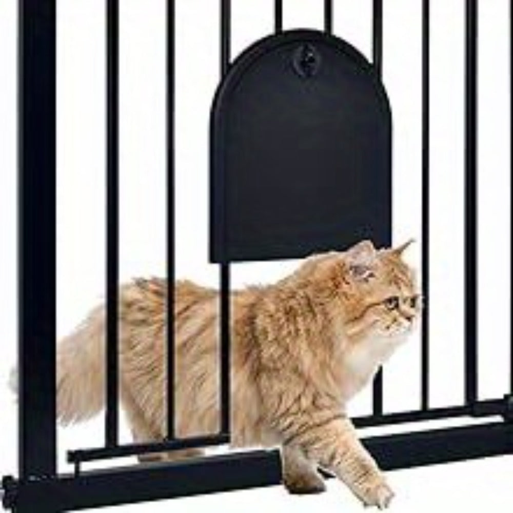 Puerta de seguridad para escaleras y puerta para animales, puerta de seguridad N Stop sin taladrar con rejilla de metal
