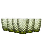 TRESV Set de 6 Vasos de Cristal 250ml | Diseño de Diamante Elegante | Aptos para Lavavajillas | Vidrio Sin Plomo para Agua y Refrescos