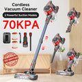 Aspiradora inalámbrica ligera de 60-70 Kpa con cepillo anti-enredos, múltiples niveles de succión y una larga duración de hasta 45 minutos, ideal para alfombras, pelo de mascotas y pisos de madera dura durante la limpieza de primavera