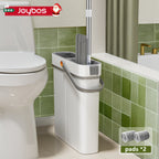 1 unidad de fregona plana Joybos con cubo para fregona para una limpieza fácil del piso, 4 paños de microfibra para quitar el polvo, fregona de plástico duradera, ideal para el hogar, la cocina, la sala de estar, el dormitorio, el uso en el piso del baño,