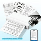 Impresora Térmica Inalámbrica A10A, Batería de 1800Mah, Impresora Móvil Compacta para Viajes, Oficina, Hogar, Incluye 10 Hojas de Papel Térmico. Compatible con Smartphones y Computadoras