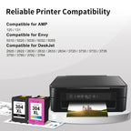 Cartucho de tinta | Cartuchos de Tinta 304XL (1*Negro, 1*Color) Paquete Combo de Repuesto para HP 304 XL, Compatible con HP DeskJet 3760 3762