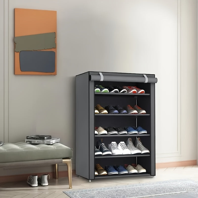 Organizador de Zapatos Resistente con Fácil Montaje - Construcción Robusta de Metal/Plástico, Diseño Vertical que Ahorra Espacio, Capacidad para 27-35 Pares (Tacones Altos, Botas, Zapatillas) - Zapatero Independiente para Entrada, Armario, Apartamento - N