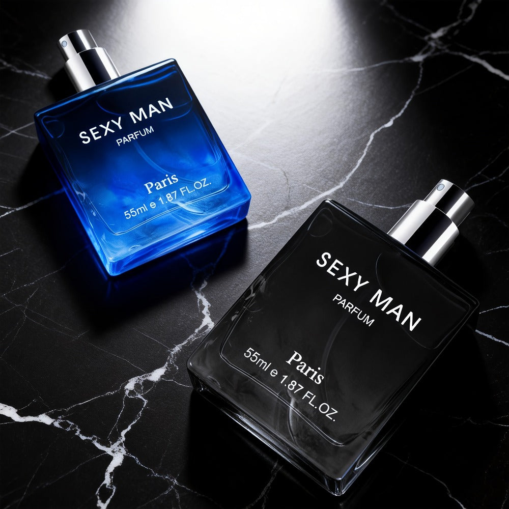 Set de Perfumes de 3 Opciones (Paquete de 2) (2 X 55 ml/1.8 oz) | Botellas con Degradado Negro/Azul | Aroma a Bergamota y Cuero | Perfecto para Inauguración de Casa y Uso Personal