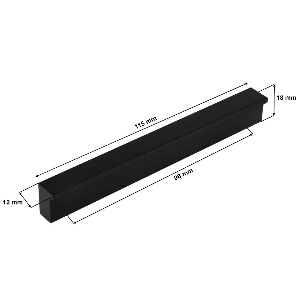 10piezas de manijas de muebles negros, tira, espaciado de agujeros 96Mm 128Mm 160Mm, manijas modernas y estéticas para armarios, cajones y puertas, ideales para cocina, baño, sala de estar - un conjunto completo con tornillos.