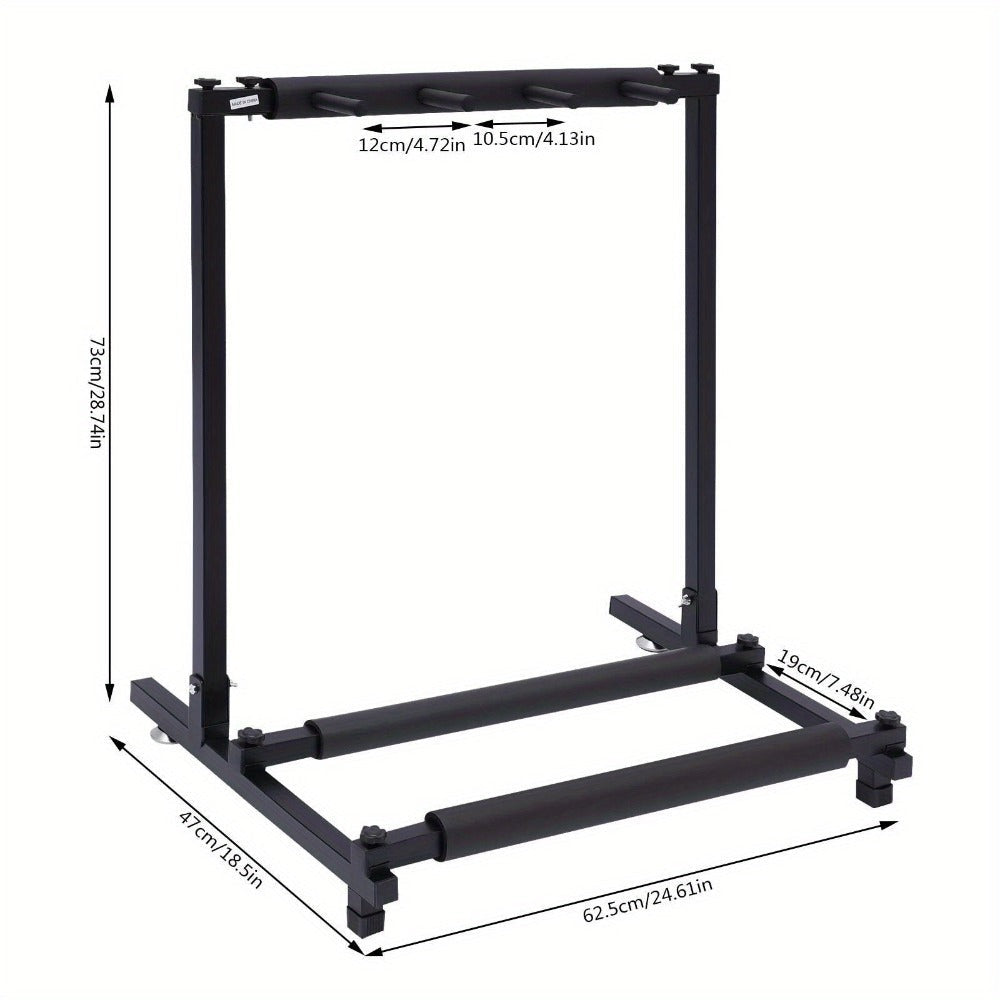 Soporte de Guitarra Multifunción 3 Plegado, Soporte para Múltiples Guitarras, Soporte Portátil Negro para Guitarra, Soporte de Exhibición Negro para Guitarra y Bajo, Estudio y Hogar (3 Guitarras)