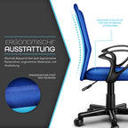 Silla de Oficina TRESKO® con Reposabrazos, Altura Ajustable Continua | Silla Giratoria de Malla Transpirable | Silla de Escritorio con Ruedas de Plástico Ligeras, Superficie Acolchada, Ajuste Ergonómico | Silla de Ordenador Ideal para Oficina en Casa, Hab