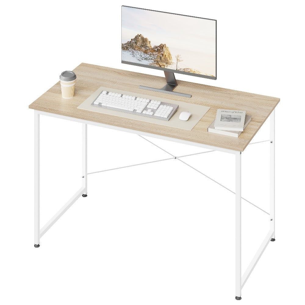 Mesa de escritorio ergonómica universal de 1 pieza para oficina, escritorio para portátil, escritorio para computadora con un soporte de metal resistente, adecuada para oficinas en casa y empresas