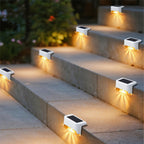 Luz solar exterior | HOTU Kit de 16 Luces Solares para Vallas Exteriores, Iluminación LED IPX4 para Jardín, Lámpara Solar para Escaleras