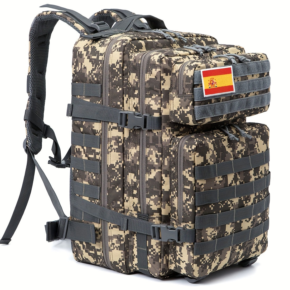 45L Mochila Táctica para Senderismo al Aire Libre para Mujeres/Hombres, Mochila Deportiva de Ciclismo y Fitness con Sistema MOLLE, Bolsa de Viaje para Escalada y Trekking, Estilo Poliéster 3 Días, Mochila Táctica para Deporte y Emergencias
