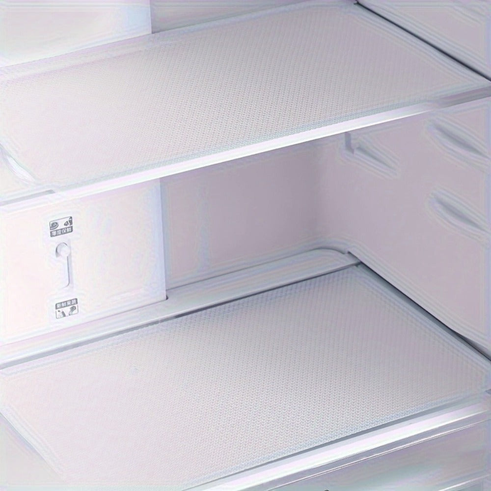4 Piezas de Forros para Refrigerador de Silicona - Impermeables y Resistentes al Aceite, Alfombrillas No Comestibles, 2 Colores (Azul/Blanco) para Neveras, Estantes, Cajones, Armarios - Fácil Limpieza, Duraderos, Diseño Ahorra Espacio
