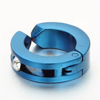 JewelryWe 2 piezas de aretes huggie de aro con bisagra y clip de acero inoxidable sin perforación (colores disponibles)