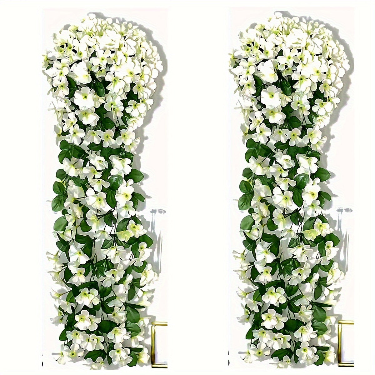 2 piezas de flores colgantes, flores colgantes de simulación artificial en 10 colores con flores exuberantes, resistentes a los rayos UV, plantas artificiales realistas, adecuadas para la decoración de jardines, oficinas y hogares al aire libre, ideales p