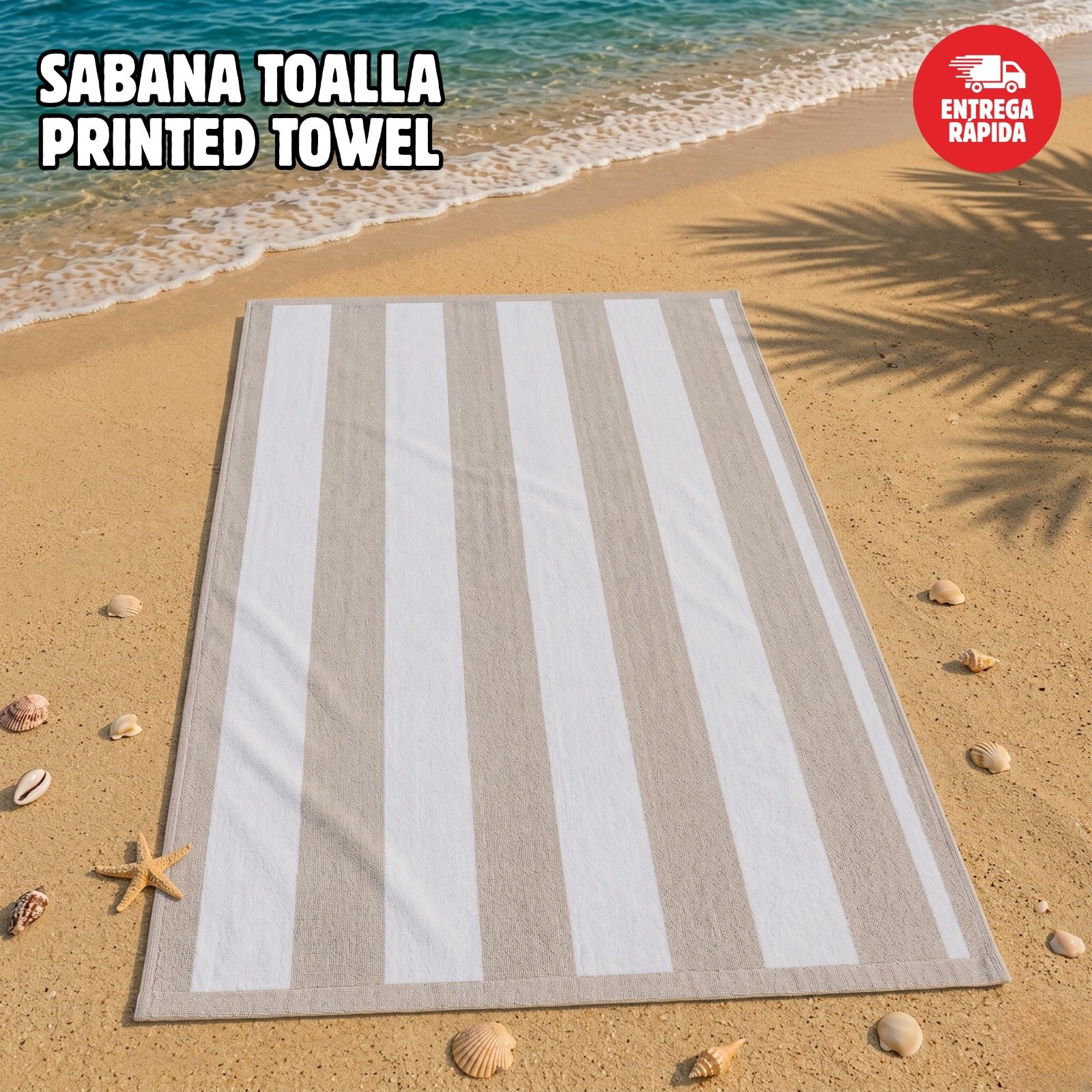Toalla de playa grande de algodón 97% ALGODÓN 3% POLIÉSTER – XL 100x180cm Secado rápido, absorbente y ligera para piscina, playa y viajes. Diseños con estampado de rayas y tenis.