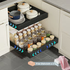 Juego de 2 organizadores extraíbles para gabinetes - estante deslizante expandible y resistente, ideal para armarios de cocina o repisas extensibles, perfecto para la despensa, ancho ajustable 31cm-52cm (/blanco)