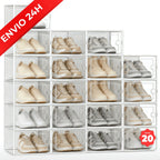 RELAXTY Pack Organizador de Calzado – Cajas DE Zapatos Transparentes Apilables con Apertura Frontal, Sistema Antivuelco y Ventilación