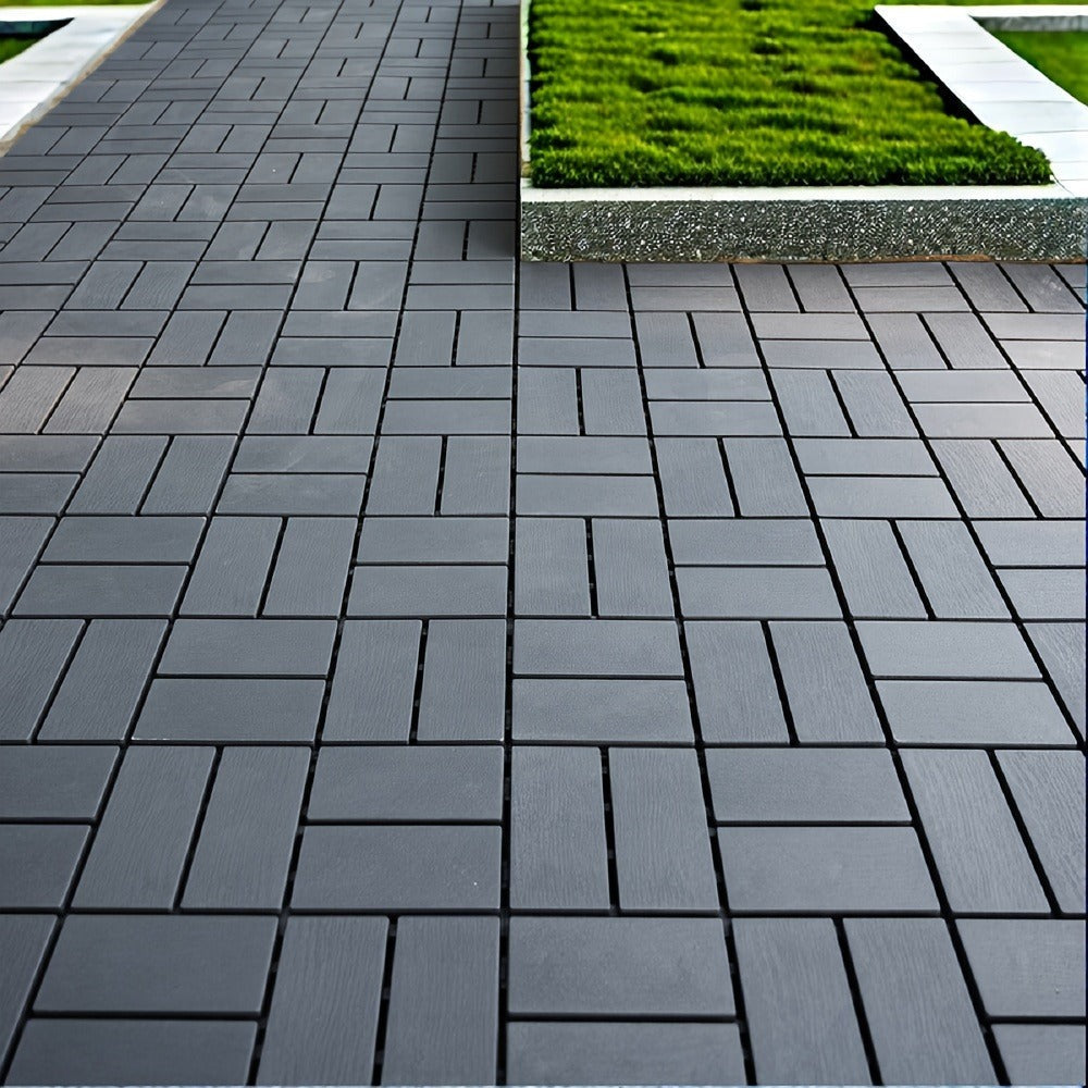 Baldosas de plástico entrelazadas para terraza, paquete de 54 baldosas impermeables para pisos de patio para uso en exteriores e interiores - Ideal para porche, piscina, balcón, patio trasero - Fácil instalación y material PP resistente