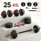 Mancuernas Ajustables de 30 kg, Juego de Pesas con Barra Libremente Combinable con Barras ConexióN, Pesos Fitness para Hombres/Mujeres.