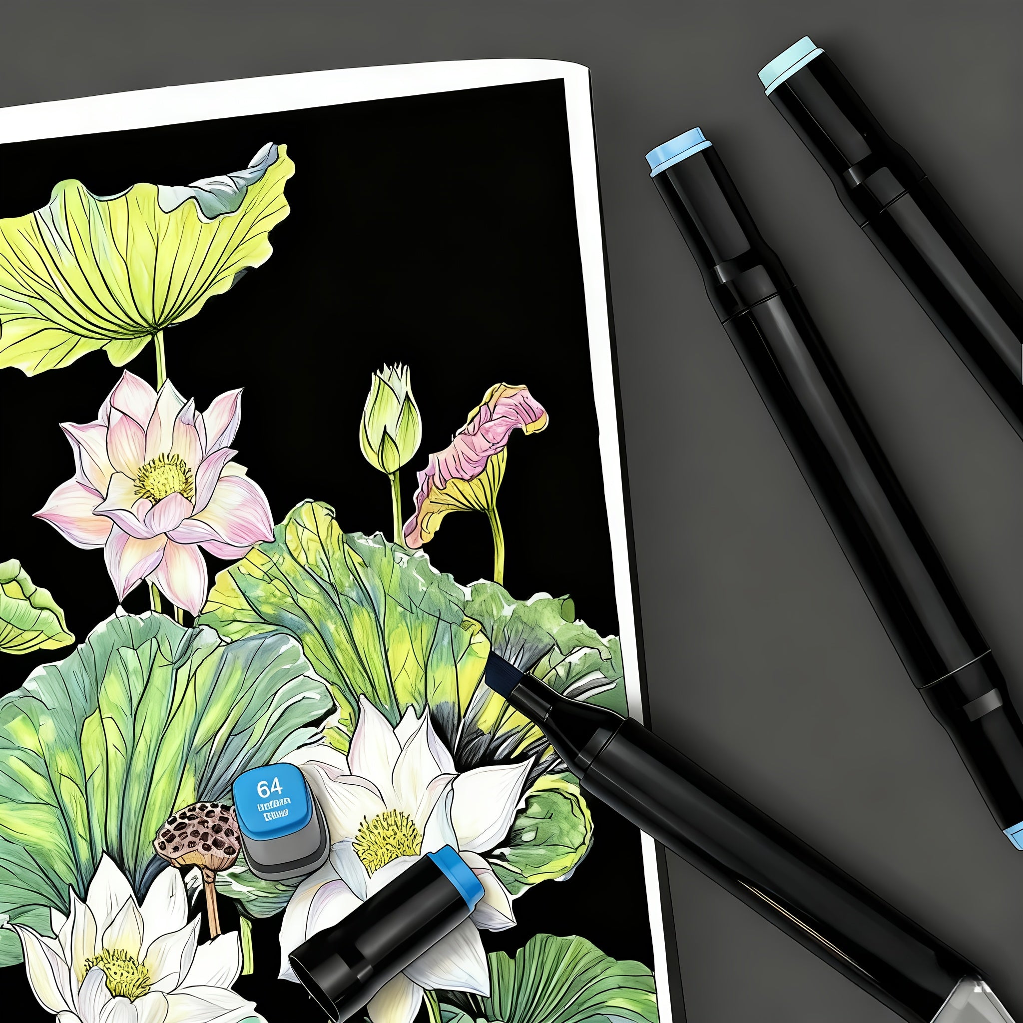 Juego de Marcadores de Arte de 262 piezas, Bolígrafos de Doble Cabeza para Adultos Artistas, Bocetos Rápidos, Coloreado, Resaltado, Ilustración, Diseño de Anime, Conjunto de Marcadores para Dibujo y Esbozo